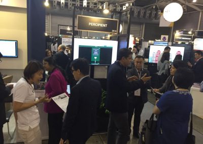 A very busy day at our booth at the Singapore FinTech Festival